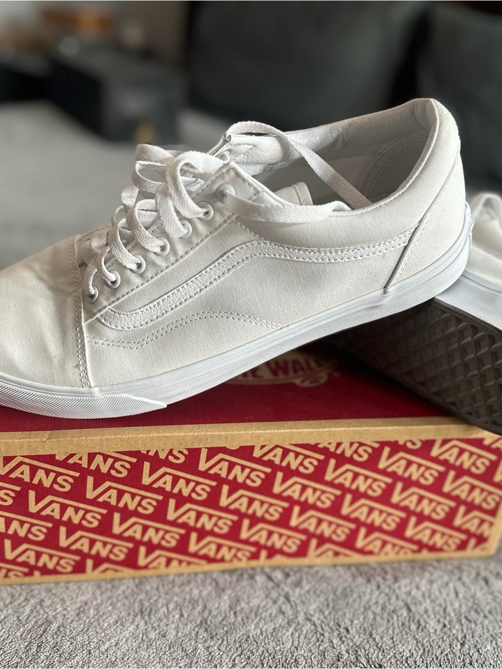 Vans White Canvas Low-Top Sneakers